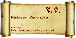 Nádassy Veronika névjegykártya