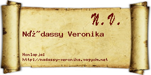Nádassy Veronika névjegykártya